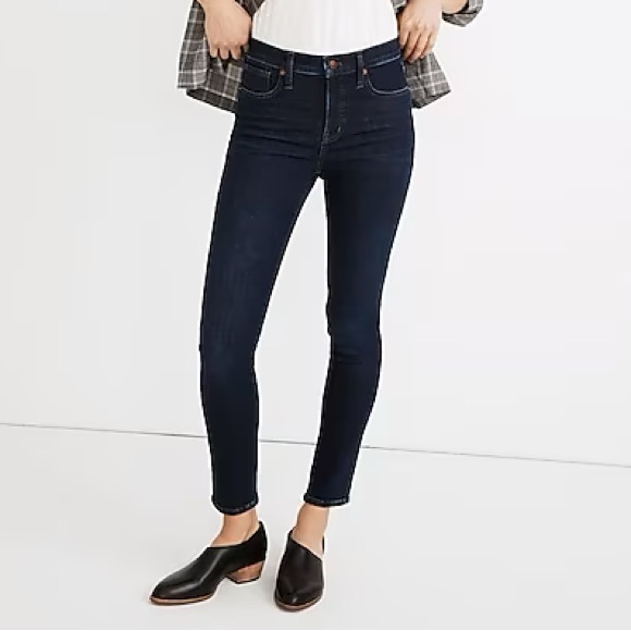 Madewell 9" Mid-Rise Skinny Jeans in Orland Dark Wash Denim MA938 Size 25 - Picture 1 of 10